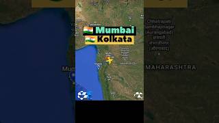 MUMBAI 🇮🇳 to KOLKATA 🇮🇳 Flight Route ✈️Akasa Air QP1124 aviation travel flight shorts flightmap [upl. by Nisa]