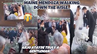 MAINE MENDOZA WALKING DOWN THE AISLE MOMENT VERY TOUCHING 😍 ARJO ATAYDE TRULY A GENTLEMAN [upl. by Enrak]