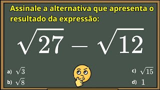 Expressão Numérica com raiz quadradaQuestão de concurso 26 [upl. by Ertsevlis654]