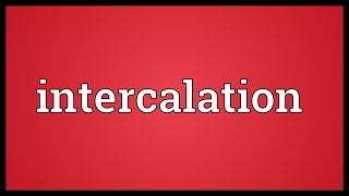 Intercalation Meaning [upl. by Anaujik]