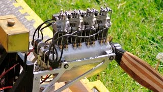 14 SCALE INLINE 4 CYL 62cc De HAVILAND GYPSY MK1 AERO ENGINE MAYFLY OLD WARDEN SHUTTLEWORTH  2016 [upl. by Yenffit43]