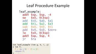 C to MIPS Procedures and the Stack [upl. by Cade904]