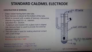 Standard Calomel ElectrodeElectrochemistry By Dr Sunita Pal [upl. by Freida]