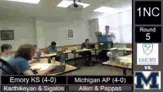 2015 NDT  Emory KS vs Michigan AP  R5 [upl. by Aitam]