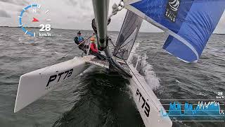 Nacra 20  WSW 1120 knots  downwind spinnaker  37 kmh [upl. by Elsie533]