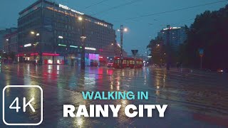 【4K】 Walking in Heavy Rain at City Centre  Tampere Finland [upl. by Nitas939]