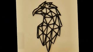 Geometric Eagle Wall Hanging Using Wooden Skewers [upl. by Kenway]