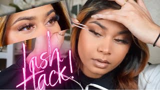 LASH HACK  How to Apply Lashes Underneath For Beginners [upl. by Nydnarb]