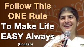 Follow This ONE Rule To Make Life EASY Part 2 English BK Shivani [upl. by Dobb]