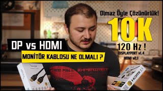 Hdmi 21 vs Displayport 14  Hangi Kabloyu Almalı  144 Hz Oyuncu Monitörü Kablosu Ne Olmalı [upl. by Ecnerret]