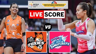 Farm Fresh Foxies vs Creamline Cool Smashers  PVL Invitational Live Scoreboard [upl. by Ydur]