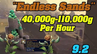 WoW 92 quotEndless Sandsquot Route The BEST First Flower amp Progenium Ore Farm [upl. by Otrebire]