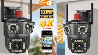 HD 8MP PTZ WiFi 4K Dual Lens Screen Camera 6K 12MP Three Screens Security Protection IP CCTV [upl. by Housen283]