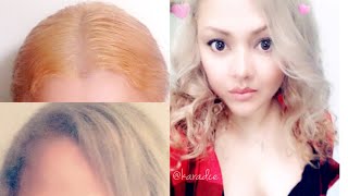 HOW TO FIX ORANGEBRASSY HAIR TO MEDIUM ASH BLONDE AT HOME  Kara [upl. by Nisior862]