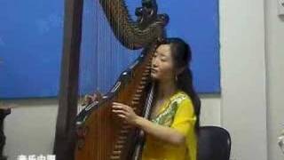 箜篌演奏清明上河圖段落1 Konghou chinese harp performance [upl. by Ttezil]