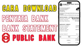 Cara Download Penyata Bank Public Bank [upl. by Ellenig]