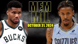 Milwaukee Bucks vs Memphis Grizzlies Full Game Highlights  October 31 2024 NBA Season [upl. by Aerb]