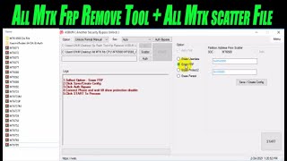 All Mtk Frp Remove Tool  All Mtk Scatter File [upl. by Irama]