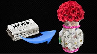 How to make Flower Vase with Newspaper Newspaper Craft [upl. by Gahan24]