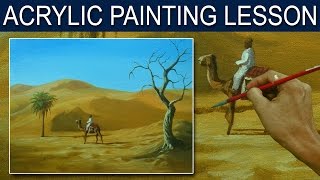 Acrylic Painting Tutorial  The Traveller in the Desert by JM Lisondra [upl. by Herschel]