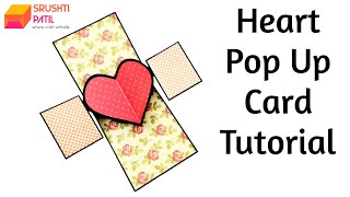 Heart Pop Up Card Tutorial by Srushti Patil [upl. by Afaw226]