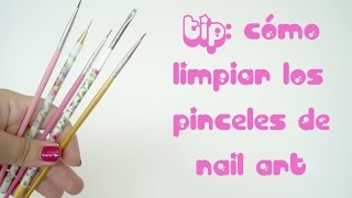 TIP cómo limpiar los pinceles de uñas esmalte [upl. by Nolyad908]