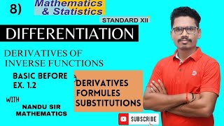 Differentiation Basic before Ex12Derivative inverse functions12th math‎NandusirMathematics [upl. by Hort]