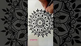 Pencil Mandala art drawing mandalaart paper pencilart pencil blacksketch leafart sketch [upl. by Oman]