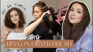 trying the Revlon OneStep Hair Dryer on my 2c3a curls Honest review on my curly frizzy hair [upl. by Colman]