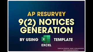 AP RESURVEY 92NOTICES GENERATION BY EASY EXCEL METHOD 2023 apresurvey [upl. by Laehcimaj]