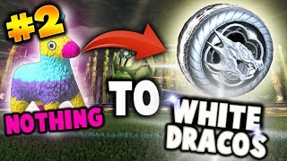 TRADING FROM NOTHING TO SOMETHING Trading to White Dracos in Rocket League  Part 2 [upl. by Aggappora]