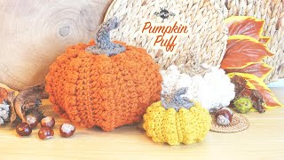 Crochet Citrouille quotPuffquot I Pumpkin 3 tailles I Point puff [upl. by Greabe]