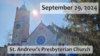 September 29 2024 Sunday Worship St Andrews Presbyterian Church Kingston Ontario [upl. by Buller]