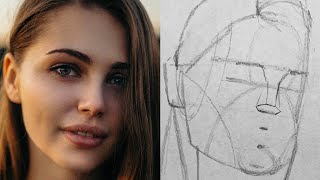 How to start Drawing a Portrait with the Loomis Method  A Beginners Guide [upl. by Anelra]