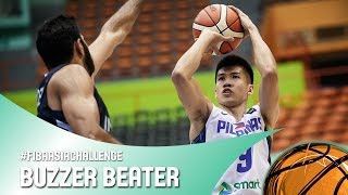 Philippines Daquioag beats the buzzer to finish Q1  FIBA Asia Challenge 2016 [upl. by Charil111]