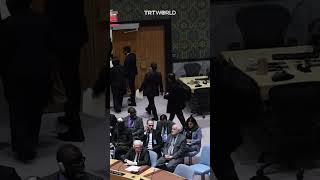 Diplomats walk out during Israeli ambassador UNSC speech [upl. by Ardnuahsal]