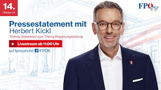 Statement von Herbert Kickl zum Thema Regierungsbildung [upl. by Anialem899]