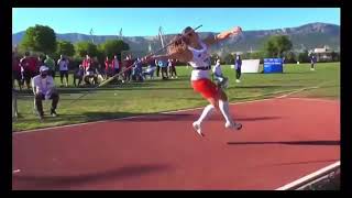 Womens Javelin Throw  Maria Andrejczyk 7140m 3rd best throw of alltime WL NR PB [upl. by Onibag]