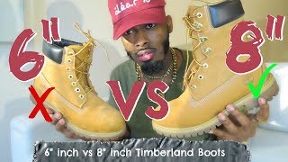 6 inch Timblerands vs 8 inch Timberland boots  On Feet Comparison [upl. by Uliram]