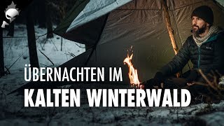 Biwak bei Schnee im SpezialLavvu – Wildcampen im Wald Winterbiwak Lagerfeuer Outtakes CC [upl. by Conlin156]