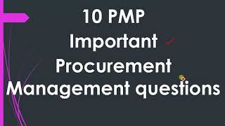 10 PMP Important Procurement Management questions HindiUrdu [upl. by Lucita]