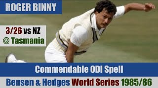 ROGER BINNY  326 vs NEW ZEALAND  Benson amp Hedges World Series Cup 198586 [upl. by Anelys77]