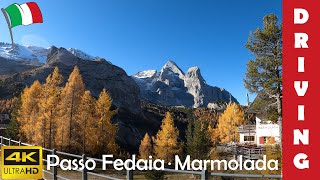 Driving in Italy 13 Fedaia Pass Marmolada 4K 60fps [upl. by Ohara]