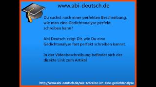 Gedichtanalyse  Aufbau  Beispiel  Interpretation [upl. by Germana]