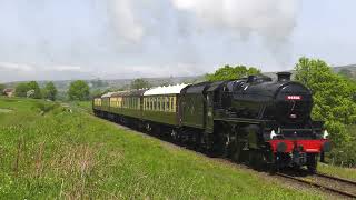 Steam and Diesel action at Moors Railway with 2 black 5s [upl. by Llevron]