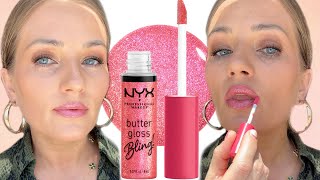 Butter Gloss Bling by NYX Cosmetics Review and Swatches [upl. by Francine]