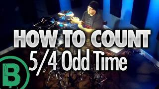 How To Count 54 Odd Time Signature  Beginner Drum Lessons [upl. by Gaylor]