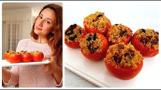 POMODORI RIPIENI AL FORNO CON QUINOA OLIVE E POMODORINI SECCHI  FACILI e BUONISSIMI [upl. by Ainoek]