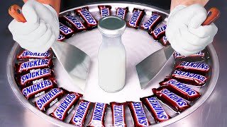 Massive Snickers  Ice Cream Rolls  satisfying Food Transformation with Chocolate Bars  ASMR  4k [upl. by Maddox873]