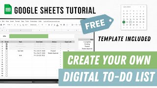 Task Planner Spreadsheet  Digital TODO LIST TUTORIAL  Google Sheets Template  FREE template [upl. by Eiddet]